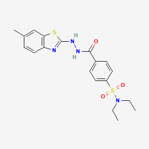 molecular formula C19H22N4O3S2 B2605481 N,N-diethyl-4-(2-(6-methylbenzo[d]thiazol-2-yl)hydrazinecarbonyl)benzenesulfonamide CAS No. 851979-42-5