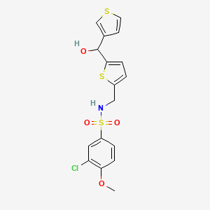 3-chloro-N-((5-(hydroxy(thiophen-3-yl)methyl)thiophen-2-yl)methyl)-4-methoxybenzenesulfonamide