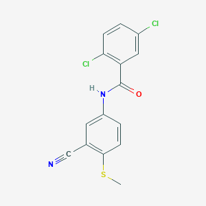 2,5-Dichloro-N-(3-cyano-4-(methylsulfanyl)phenyl)benzenecarboxamide