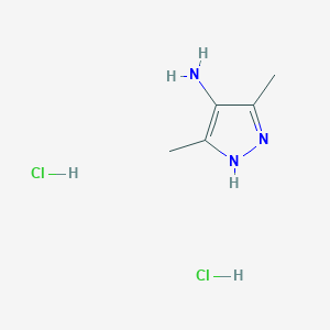 molecular formula C5H11Cl2N3 B2605495 3,5-Dimethyl-1h-pyrazol-4-amine dihydrochloride CAS No. 1056451-38-7; 5272-86-6