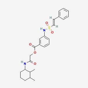 [2-[(2,3-dimethylcyclohexyl)amino]-2-oxoethyl] 3-[[(E)-2-phenylethenyl]sulfonylamino]benzoate