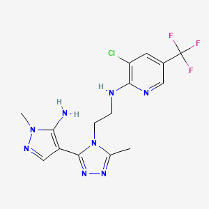 N-{2-[3-(5-amino-1-methyl-1H-pyrazol-4-yl)-5-methyl-4H-1,2,4-triazol-4-yl]ethyl}-3-chloro-5-(trifluoromethyl)-2-pyridinamine