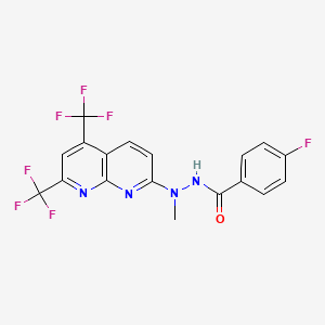 N'-[5,7-bis(trifluoromethyl)-1,8-naphthyridin-2-yl]-4-fluoro-N'-methylbenzohydrazide