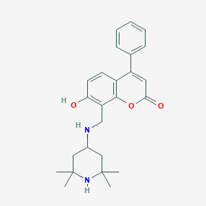 7-hydroxy-4-phenyl-8-{[(2,2,6,6-tetramethyl-4-piperidinyl)amino]methyl}-2H-chromen-2-one