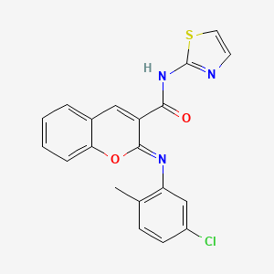 (2Z)-2-[(5-chloro-2-methylphenyl)imino]-N-(1,3-thiazol-2-yl)-2H-chromene-3-carboxamide