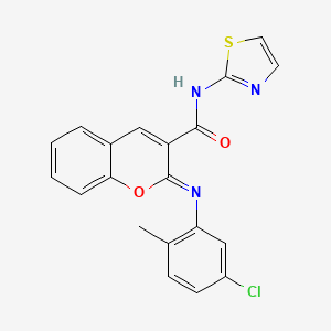 molecular formula C20H14ClN3O2S B2605542 (2Z)-2-[(5-chloro-2-methylphenyl)imino]-N-(1,3-thiazol-2-yl)-2H-chromene-3-carboxamide CAS No. 1327186-65-1