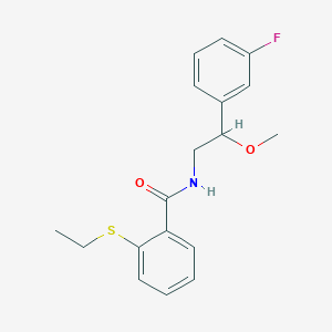 2-(ethylthio)-N-(2-(3-fluorophenyl)-2-methoxyethyl)benzamide