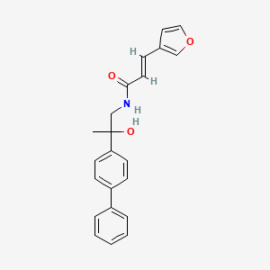 molecular formula C22H21NO3 B2605554 (E)-N-(2-([1,1'-biphenyl]-4-yl)-2-hydroxypropyl)-3-(furan-3-yl)acrylamide CAS No. 1799263-29-8