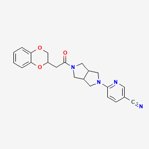 6-[5-[2-(2,3-Dihydro-1,4-benzodioxin-3-yl)acetyl]-1,3,3a,4,6,6a-hexahydropyrrolo[3,4-c]pyrrol-2-yl]pyridine-3-carbonitrile