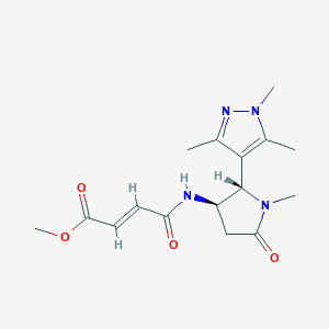 Methyl (E)-4-[[(2S,3R)-1-methyl-5-oxo-2-(1,3,5-trimethylpyrazol-4-yl)pyrrolidin-3-yl]amino]-4-oxobut-2-enoate