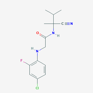 molecular formula C14H17ClFN3O B2605561 2-[(4-chloro-2-fluorophenyl)amino]-N-(1-cyano-1,2-dimethylpropyl)acetamide CAS No. 1208699-77-7