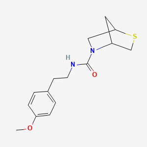 molecular formula C15H20N2O2S B2605562 N-(4-methoxyphenethyl)-2-thia-5-azabicyclo[2.2.1]heptane-5-carboxamide CAS No. 2034553-12-1