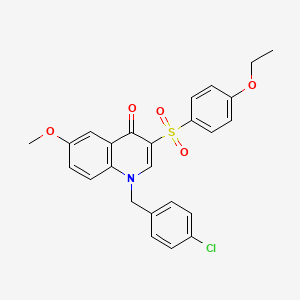 1-[(4-Chlorophenyl)methyl]-3-(4-ethoxyphenyl)sulfonyl-6-methoxyquinolin-4-one