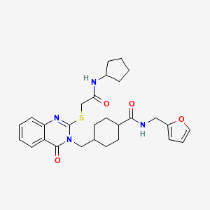 4-{[2-{[2-(cyclopentylamino)-2-oxoethyl]thio}-4-oxoquinazolin-3(4H)-yl]methyl}-N-(2-furylmethyl)cyclohexanecarboxamide