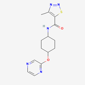 4-methyl-N-((1r,4r)-4-(pyrazin-2-yloxy)cyclohexyl)-1,2,3-thiadiazole-5-carboxamide