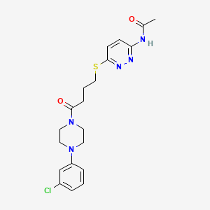 N-(6-((4-(4-(3-chlorophenyl)piperazin-1-yl)-4-oxobutyl)thio)pyridazin-3-yl)acetamide