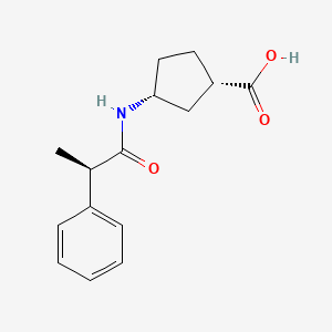 (1S,3R)-3-[[(2R)-2-Phenylpropanoyl]amino]cyclopentane-1-carboxylic acid