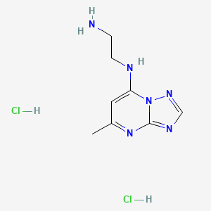 molecular formula C8H14Cl2N6 B2605585 N-(2-aminoethyl)-5-methyl-[1,2,4]triazolo[1,5-a]pyrimidin-7-amine dihydrochloride CAS No. 1235441-22-1