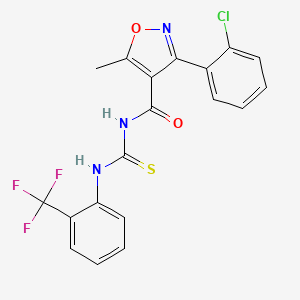3-(2-chlorophenyl)-5-methyl-N-((2-(trifluoromethyl)phenyl)carbamothioyl)isoxazole-4-carboxamide