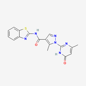 N-(benzo[d]thiazol-2-yl)-5-methyl-1-(4-methyl-6-oxo-1,6-dihydropyrimidin-2-yl)-1H-pyrazole-4-carboxamide