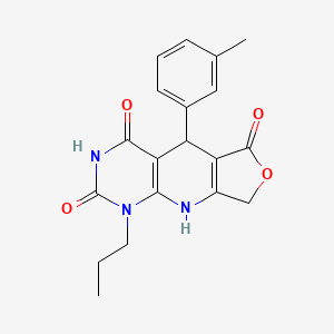 8-(3-Methylphenyl)-13-propyl-5-oxa-2,11,13-triazatricyclo[7.4.0.0^{3,7}]trideca-1(9),3(7)-diene-6,10,12-trione