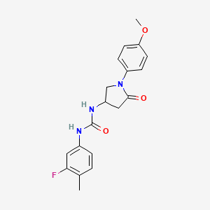 1-(3-Fluoro-4-methylphenyl)-3-[1-(4-methoxyphenyl)-5-oxopyrrolidin-3-yl]urea