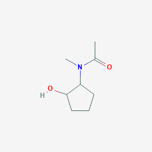 molecular formula C8H15NO2 B2605606 N-(2-羟基环戊基)-N-甲基乙酰胺 CAS No. 2148714-01-4