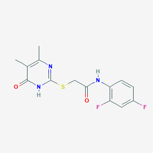 N-(2,4-difluorophenyl)-2-((4,5-dimethyl-6-oxo-1,6-dihydropyrimidin-2-yl)thio)acetamide