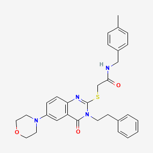 molecular formula C30H32N4O3S B2605632 N-(4-methylbenzyl)-2-((6-morpholino-4-oxo-3-phenethyl-3,4-dihydroquinazolin-2-yl)thio)acetamide CAS No. 689759-17-9