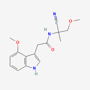 molecular formula C16H19N3O3 B2605641 N-(1-cyano-2-methoxy-1-methylethyl)-2-(4-methoxy-1H-indol-3-yl)acetamide CAS No. 1798026-33-1