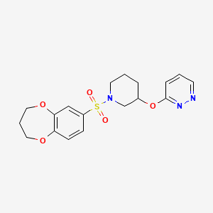 3-((1-((3,4-dihydro-2H-benzo[b][1,4]dioxepin-7-yl)sulfonyl)piperidin-3-yl)oxy)pyridazine