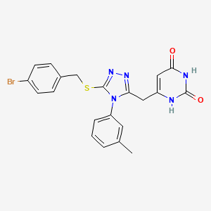 6-[[5-[(4-bromophenyl)methylsulfanyl]-4-(3-methylphenyl)-1,2,4-triazol-3-yl]methyl]-1H-pyrimidine-2,4-dione