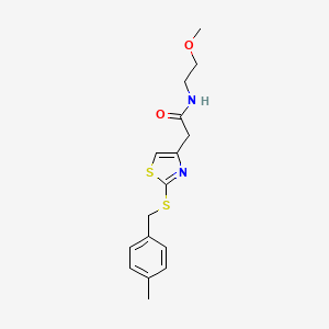 N-(2-methoxyethyl)-2-(2-((4-methylbenzyl)thio)thiazol-4-yl)acetamide