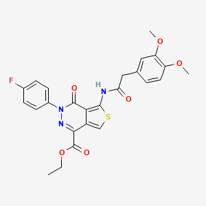 Ethyl 5-(2-(3,4-dimethoxyphenyl)acetamido)-3-(4-fluorophenyl)-4-oxo-3,4-dihydrothieno[3,4-d]pyridazine-1-carboxylate