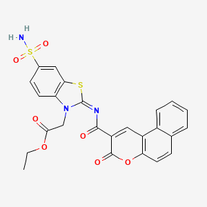 (Z)-ethyl 2-(2-((3-oxo-3H-benzo[f]chromene-2-carbonyl)imino)-6-sulfamoylbenzo[d]thiazol-3(2H)-yl)acetate
