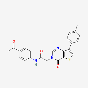 molecular formula C23H19N3O3S B2605690 N-(4-acetylphenyl)-2-[7-(4-methylphenyl)-4-oxothieno[3,2-d]pyrimidin-3(4H)-yl]acetamide CAS No. 1207056-20-9