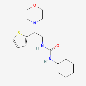 molecular formula C17H27N3O2S B2605710 1-Cyclohexyl-3-(2-morpholino-2-(thiophen-2-yl)ethyl)urea CAS No. 923691-26-3