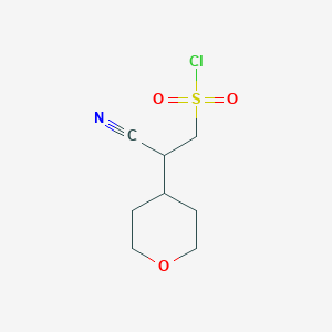2-Cyano-2-(tetrahydro-2H-pyran-4-yl)ethane-1-sulfonyl chloride
