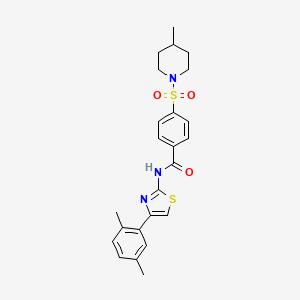 N-(4-(2,5-dimethylphenyl)thiazol-2-yl)-4-((4-methylpiperidin-1-yl)sulfonyl)benzamide