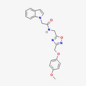 2-(1H-indol-1-yl)-N-((3-((4-methoxyphenoxy)methyl)-1,2,4-oxadiazol-5-yl)methyl)acetamide