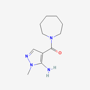 molecular formula C11H18N4O B2605733 4-(Azepan-1-ylcarbonyl)-1-methyl-1H-pyrazol-5-amine CAS No. 1368149-59-0