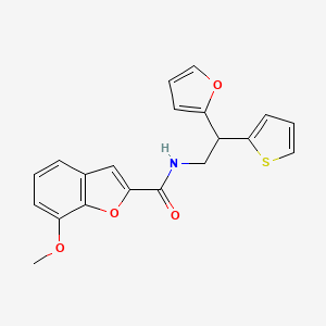 N-[2-(furan-2-yl)-2-(thiophen-2-yl)ethyl]-7-methoxy-1-benzofuran-2-carboxamide