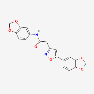 N-(benzo[d][1,3]dioxol-5-yl)-2-(5-(benzo[d][1,3]dioxol-5-yl)isoxazol-3-yl)acetamide