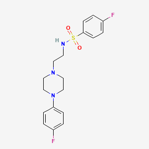 4-fluoro-N-(2-(4-(4-fluorophenyl)piperazin-1-yl)ethyl)benzenesulfonamide