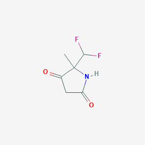 molecular formula C6H7F2NO2 B2605769 5-(Difluoromethyl)-5-methylpyrrolidine-2,4-dione CAS No. 2103987-18-2