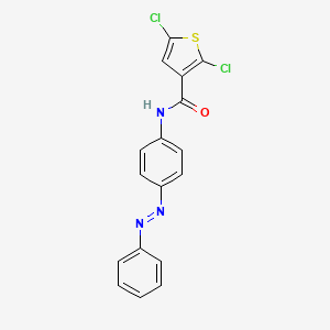 (E)-2,5-dichloro-N-(4-(phenyldiazenyl)phenyl)thiophene-3-carboxamide
