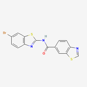 molecular formula C15H8BrN3OS2 B2605796 N-(6-溴-1,3-苯并噻唑-2-基)-1,3-苯并噻唑-6-甲酰胺 CAS No. 681166-69-8