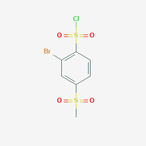 molecular formula C7H6BrClO4S2 B2605806 2-溴-4-甲磺酰苯-1-磺酰氯 CAS No. 1603381-94-7