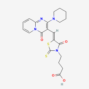 (Z)-4-(4-oxo-5-((4-oxo-2-(piperidin-1-yl)-4H-pyrido[1,2-a]pyrimidin-3-yl)methylene)-2-thioxothiazolidin-3-yl)butanoic acid