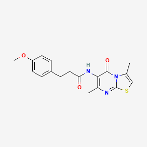 molecular formula C18H19N3O3S B2605811 N-(3,7-dimethyl-5-oxo-5H-thiazolo[3,2-a]pyrimidin-6-yl)-3-(4-methoxyphenyl)propanamide CAS No. 946305-68-6